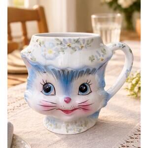 Vintage Lefton Miss Priss Cup Mug # 1503 Rare HTF Anthropomorphic MCM